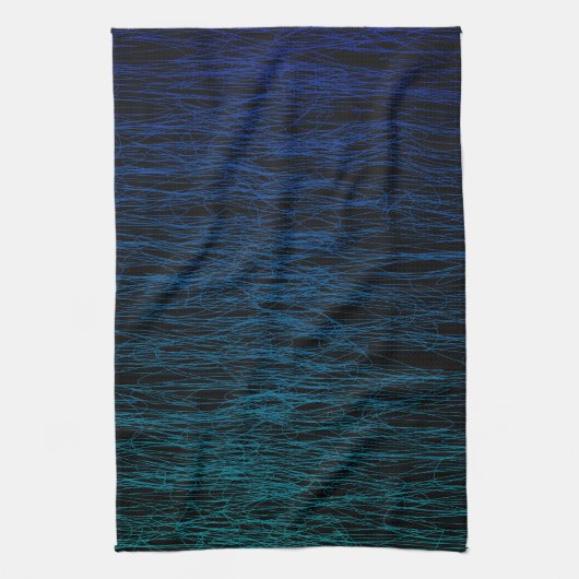 Linge De Cuisine Simple Black Blue Turquoise Scribble Texture Abstr (Vertical)