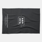 Linge De Cuisine Simple Black Custom Monogram Logo Promo d'affaires (Horizontal)
