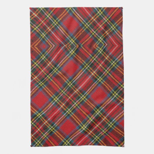 Linge De Cuisine Simple Buffalo Plaid Red Tartan écossais Motif (Vertical)