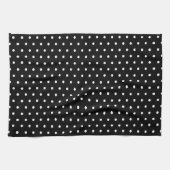 Linge De Cuisine Simple classique Polka Pot Noir et Blanc (Horizontal)