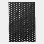Linge De Cuisine Simple classique Polka Pot Noir et Blanc (Vertical)