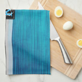 Linge De Cuisine Simple deux tons bleu et gris Initiales Monogramme (Quart Plié)