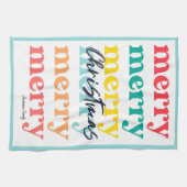 Linge De Cuisine Simple élégante couleur bleu joyeux Noël (Horizontal)