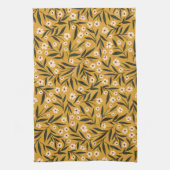 Linge De Cuisine Simple Floral Pattern in Mustard Yellow and Green  (Vertical)