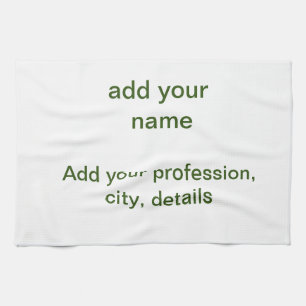Linge De Cuisine Simple minimal vert ajoutez votre texte nom photo
