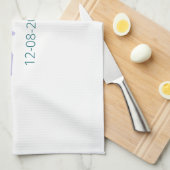 Linge De Cuisine simple minimum ajouter nom monogramme violet vert (Quart Plié)