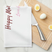 Linge De Cuisine simple minimum de jour mère monogramme nom rose te (Quart Plié)