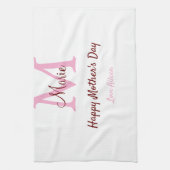 Linge De Cuisine simple minimum de jour mère monogramme nom rose te (Vertical)