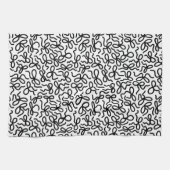 Linge De Cuisine Simple Modern Elegant Black and White Bow Pattern (Horizontal)