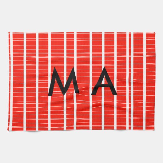 Linge De Cuisine Simple monogramme ajouter votre nom lettre man min (Horizontal)