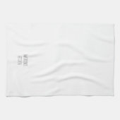 Linge De Cuisine Simple noir blanc nom personnalisé texte monogramm (Horizontal)