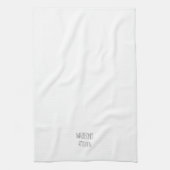 Linge De Cuisine Simple noir blanc nom personnalisé texte monogramm (Vertical)