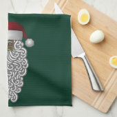 Linge De Cuisine Simple Noir Père Noël Vert Noël (Quart Plié)