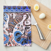 Linge De Cuisine simple peinture madhubani (Quart Plié)