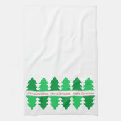 Linge De Cuisine Simple Rouge Joyeux Noël Green Tree Design (Vertical)