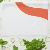 Linge De Cuisine Simple Waves 3 - Orange et blanc (Plié)