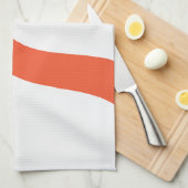 Linge De Cuisine Simple Waves 3 - Orange et blanc (Quart Plié)