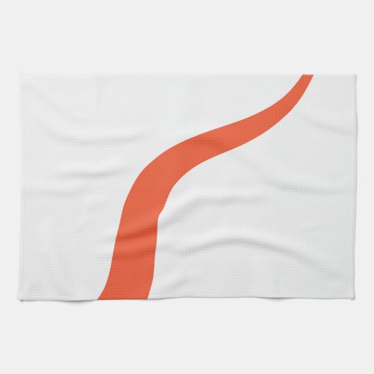 Linge De Cuisine Simple Waves 3 - Orange et blanc (Horizontal)