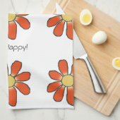 Linge De Cuisine SIMPLEMENT HEUREUX Graphisme Floral (Quart Plié)