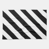 Linge De Cuisine Simples rayures noir et blanc | (Horizontal)