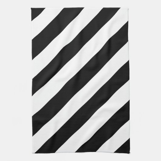 Linge De Cuisine Simples rayures noir et blanc | (Vertical)