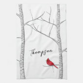 Linge De Cuisine Simples Vacances Hiver Red Cardinal Birsier (Vertical)