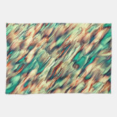 Linge De Cuisine Simulation rocheuse ou stalagmite en vert à sépia (Horizontal)