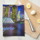 Linge De Cuisine Singapore City Skyline La Nuit (Quart Plié)
