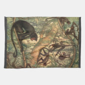 Linge De Cuisine Singes araignées à facettes rouges par Louis Sarge (Horizontal)