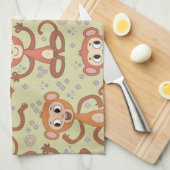Linge De Cuisine Singes caricaturaux mignons (Quart Plié)