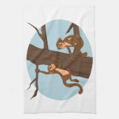 Linge De Cuisine Singes escalade l'arbre dessin animé (Vertical)