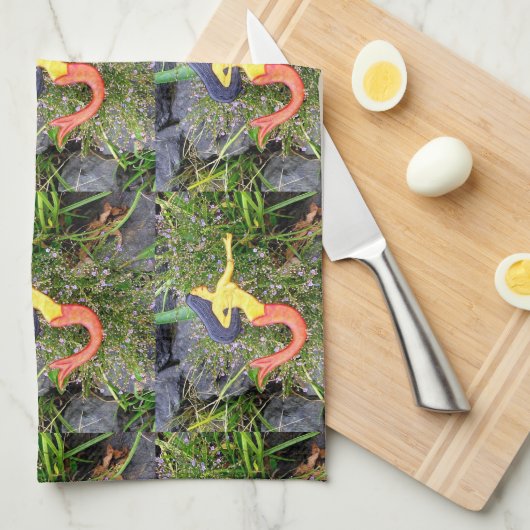 Linge De Cuisine sirène à queue rouge (Quart Plié)