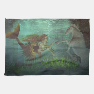Linge De Cuisine sirène avec l'hippocampe