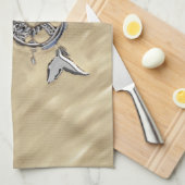 Linge De Cuisine Sirène d'argent dans le sable (Quart Plié)