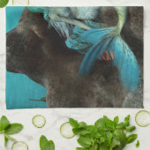 Linge De Cuisine Sirène et dauphin sous la mer (Plié)