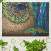 Linge De Cuisine Sirène et paon (Plié)