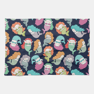 Linge De Cuisine Sirènes : motif sans soudure fantaisiste.