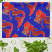 Linge De Cuisine sirènes rouges (Plié)