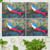 Linge De Cuisine sirènes rouges et bleues (Plié)