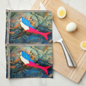 Linge De Cuisine sirènes rouges et bleues (Quart Plié)
