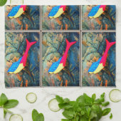 Linge De Cuisine sirènes rouges et bleues (Plié)