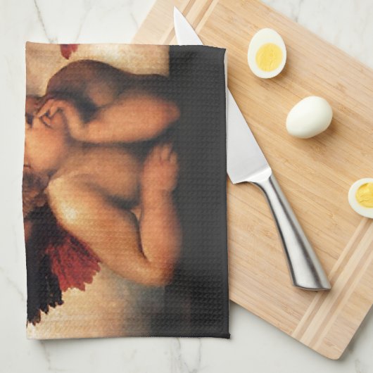 Linge De Cuisine Sistine Madonna 2 Anges par Raphael (Quart Plié)