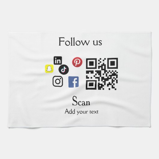Linge De Cuisine Site web d'entreprise simple code à barres QR code (Horizontal)