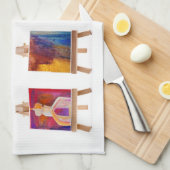 Linge De Cuisine Six mini tableaux sur chevalets isolés sur blanc (Quart Plié)