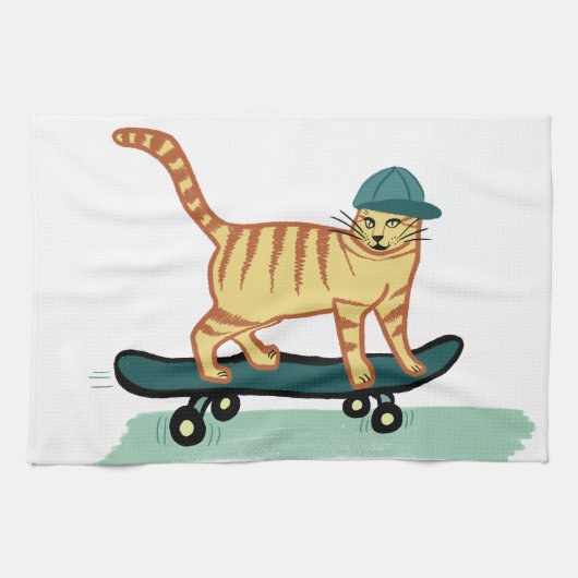Linge De Cuisine Skate Tabby Cat (Horizontal)