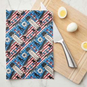 Linge De Cuisine Skateboarding Patriotic USA