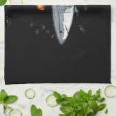 Linge De Cuisine Skeleton équitation requin - Drôle cadeau Hallowee (Plié)