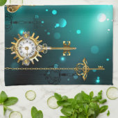 Linge De Cuisine Skeleton Keys on Green Background (Plié)