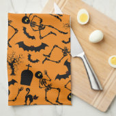 Linge De Cuisine Skeletons d'Halloween Macabre Dance (Quart Plié)