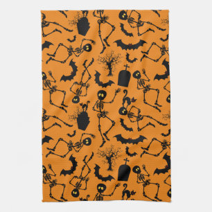 Linge De Cuisine Skeletons d'Halloween Macabre Dance